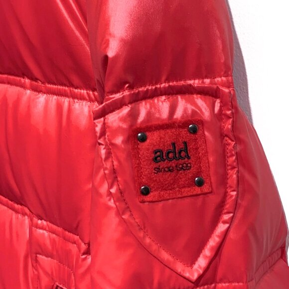 Add Red Down Filled Puffer Bomber Jacket - Picture 3 of 10